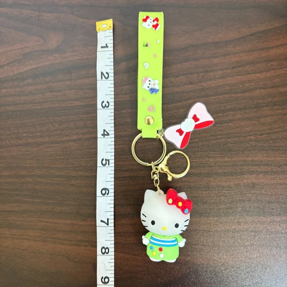 Hello Kitty Keychain Car Key Bow Wristlet Keychain Unbranded Lime Y2K Nostalgia
